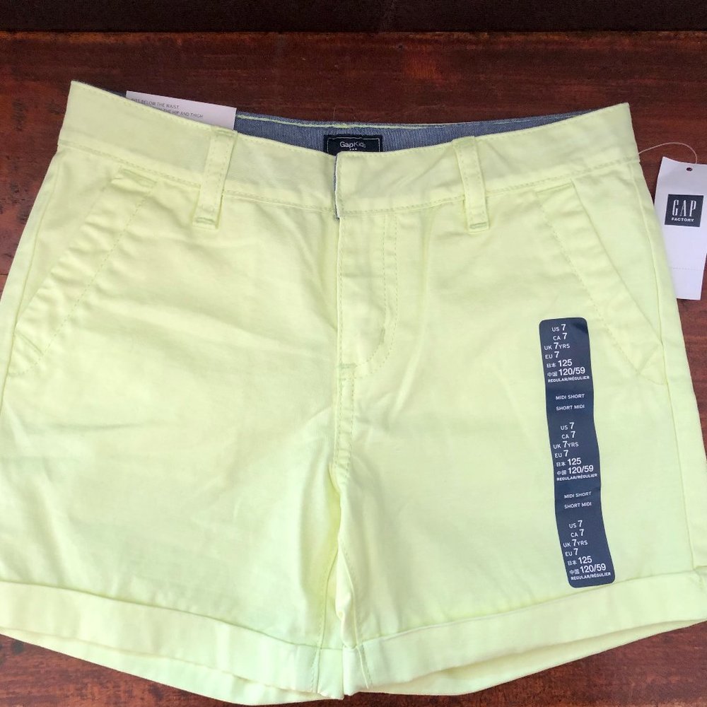 Gap Factory Girls Yellow Shorts Size 7